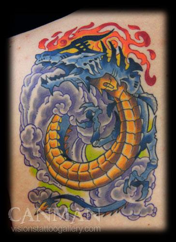 Tattoos - mechanical dragon - 70402